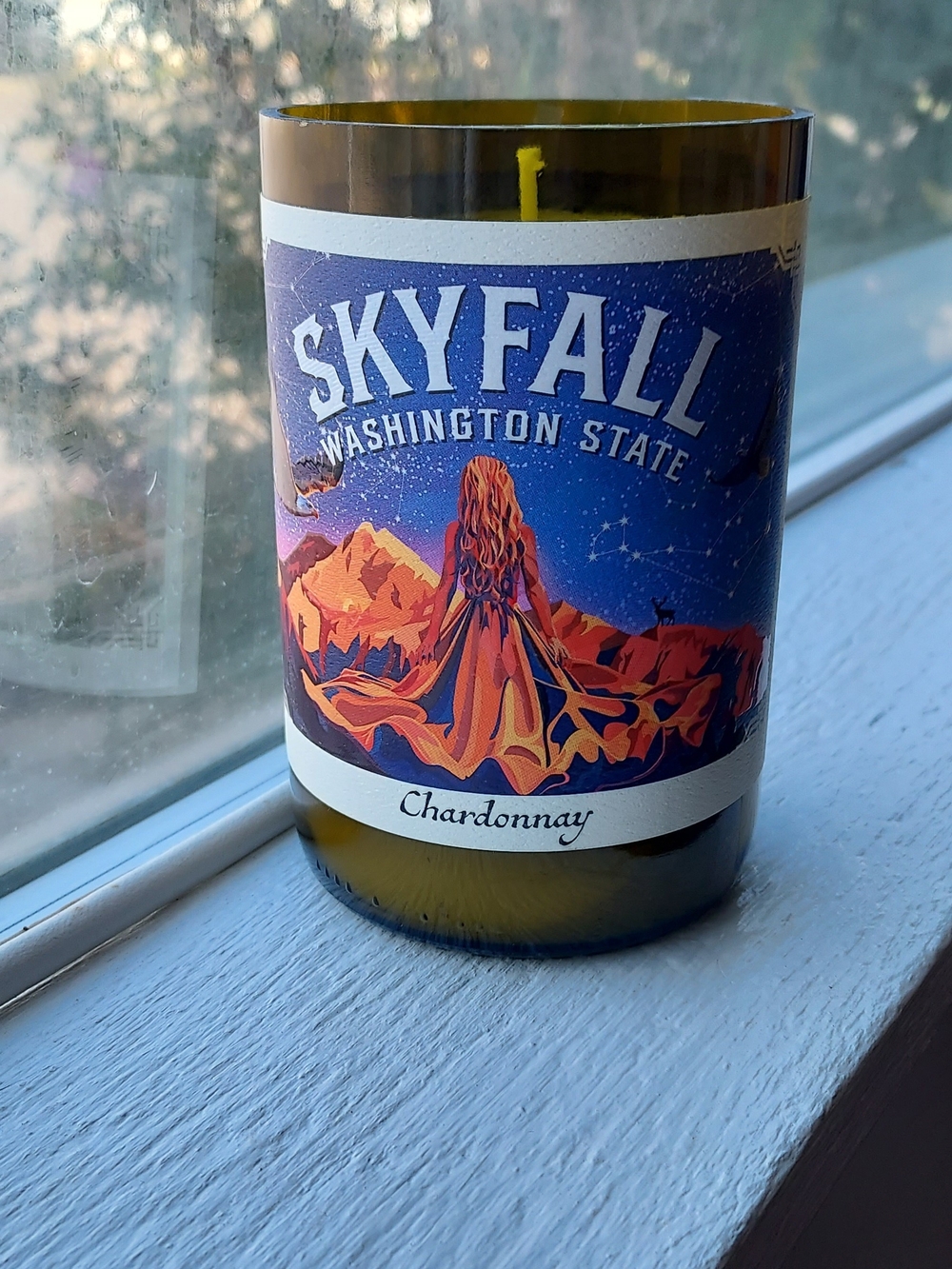 Mystic Autumn Ginger Wine Bottle Candle